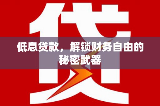 张店低息贷款，解锁财务自由的秘密武器