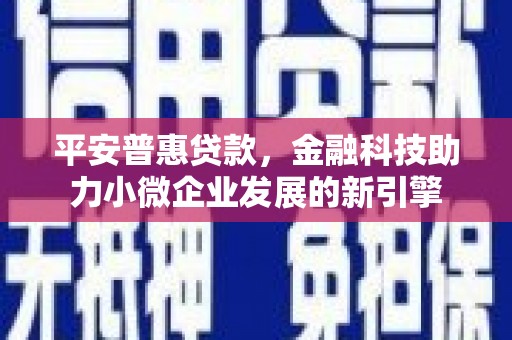 张店平安普惠贷款，金融科技助力小微企业发展的新引擎