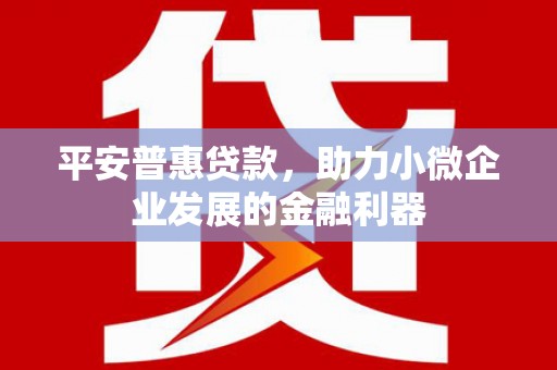 张店平安普惠贷款，助力小微企业发展的金融利器
