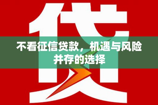 张店不看征信贷款，机遇与风险并存的选择