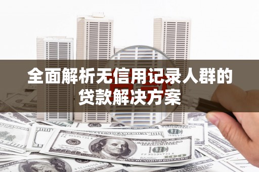 张店全面解析无信用记录人群的贷款解决方案